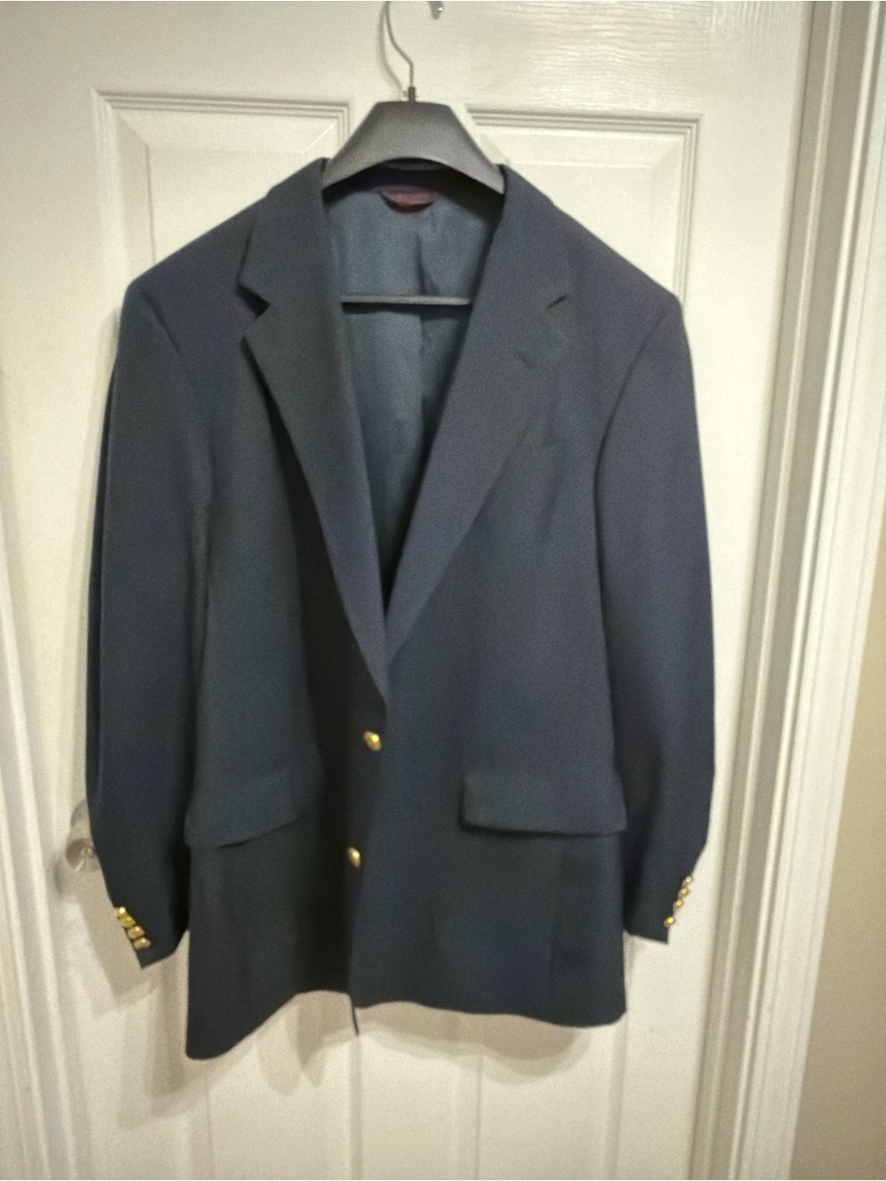 Hart Schaffner Marx Dark Navy Blazer with Gold Buttons